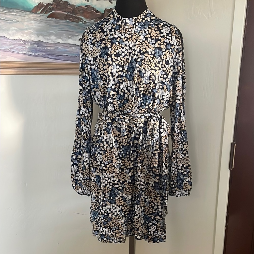 Michael Kors Floral Print Dress with Belt